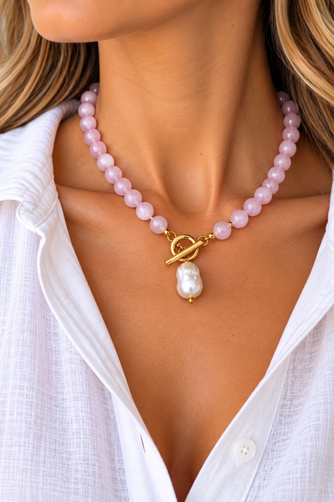 Pink Pearl Necklace