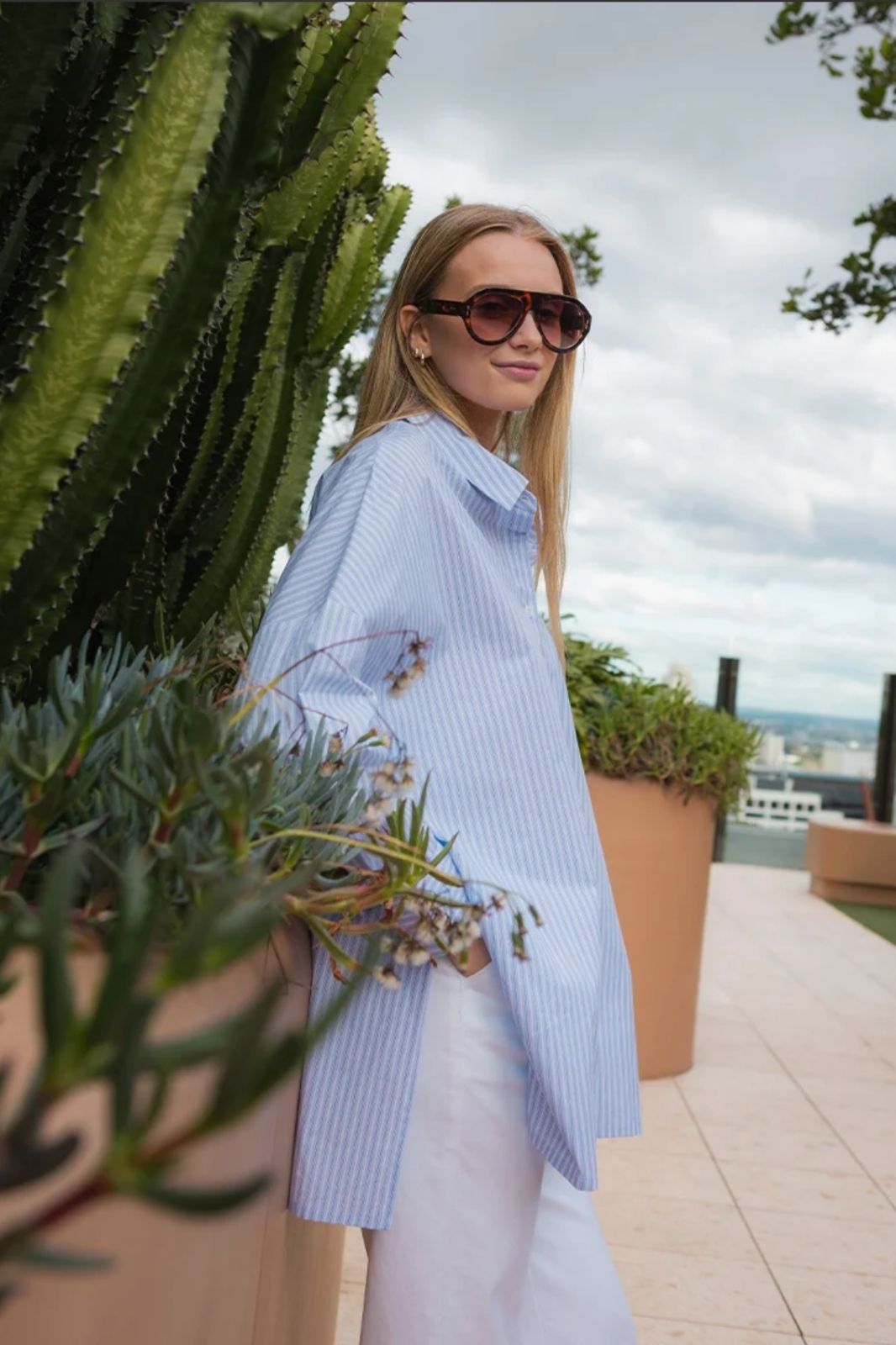 Emmanuella Striped Shirt | Blue