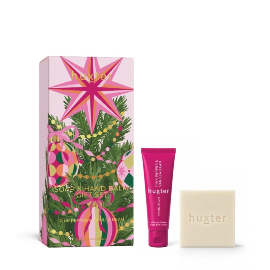 Soap &amp; Hand Balm Gift Set Adorned Xmas | Pink Pepper &amp; Vanilla Bean