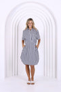 Karina Dress | Navy & White Stripe
