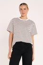 Carter Tee | White Chocolate Stripe