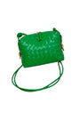 Shiny Weave Crossbody Bag | Green