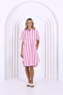 Karina Dress | Pink & Red Stripe