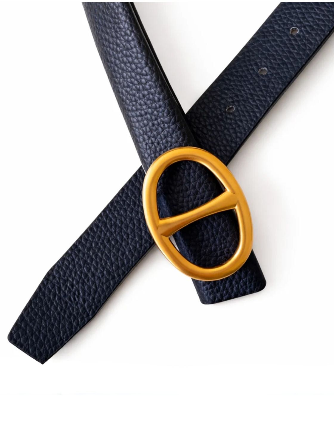 Jules Reversible Leather Belt | Black/Navy