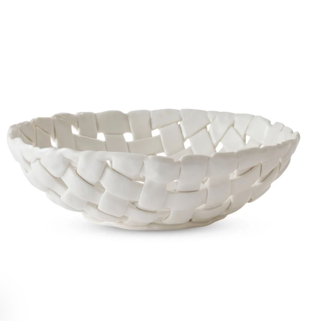 Woven Ceramic Bowl | White
