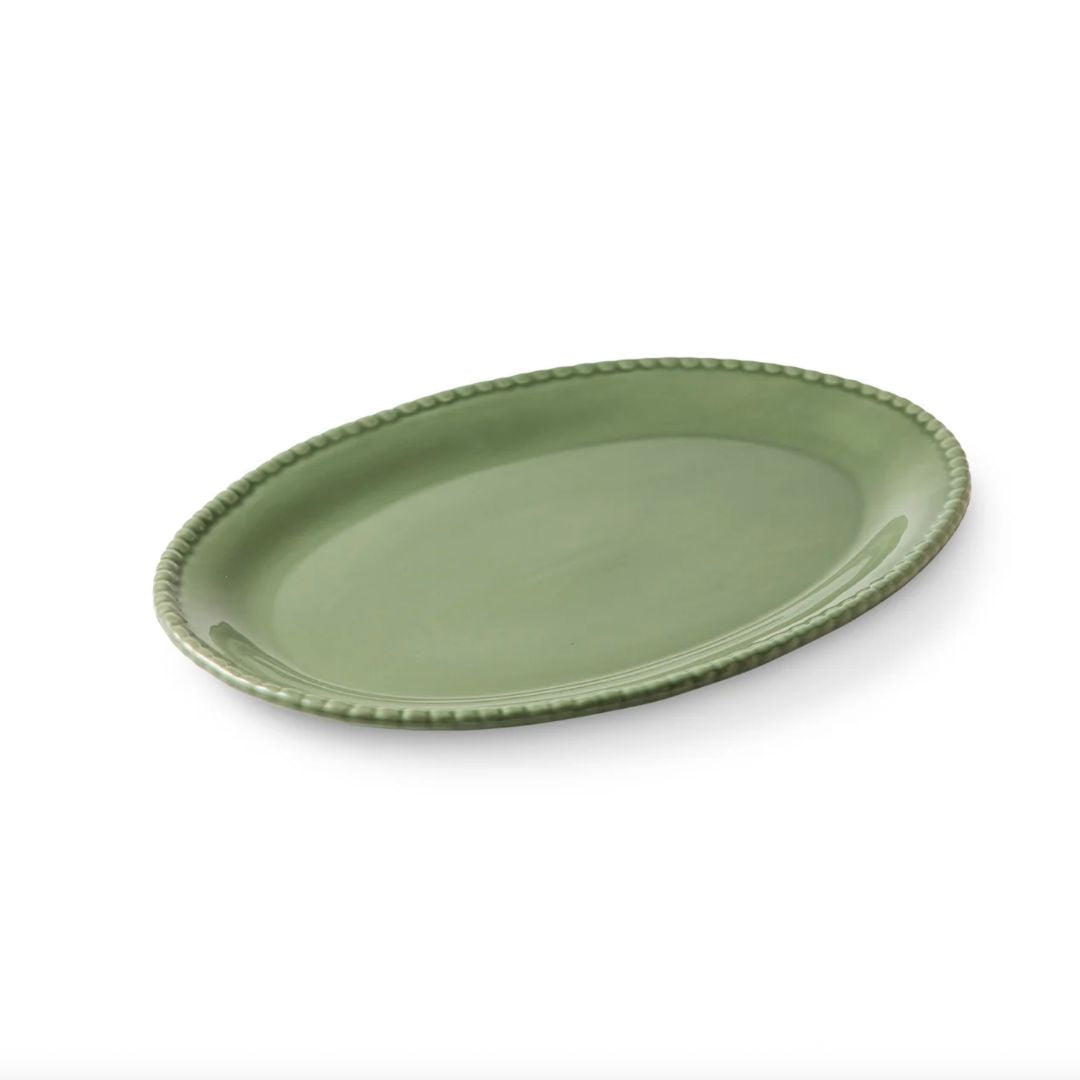 Celeste Green Bobble Oval Platter