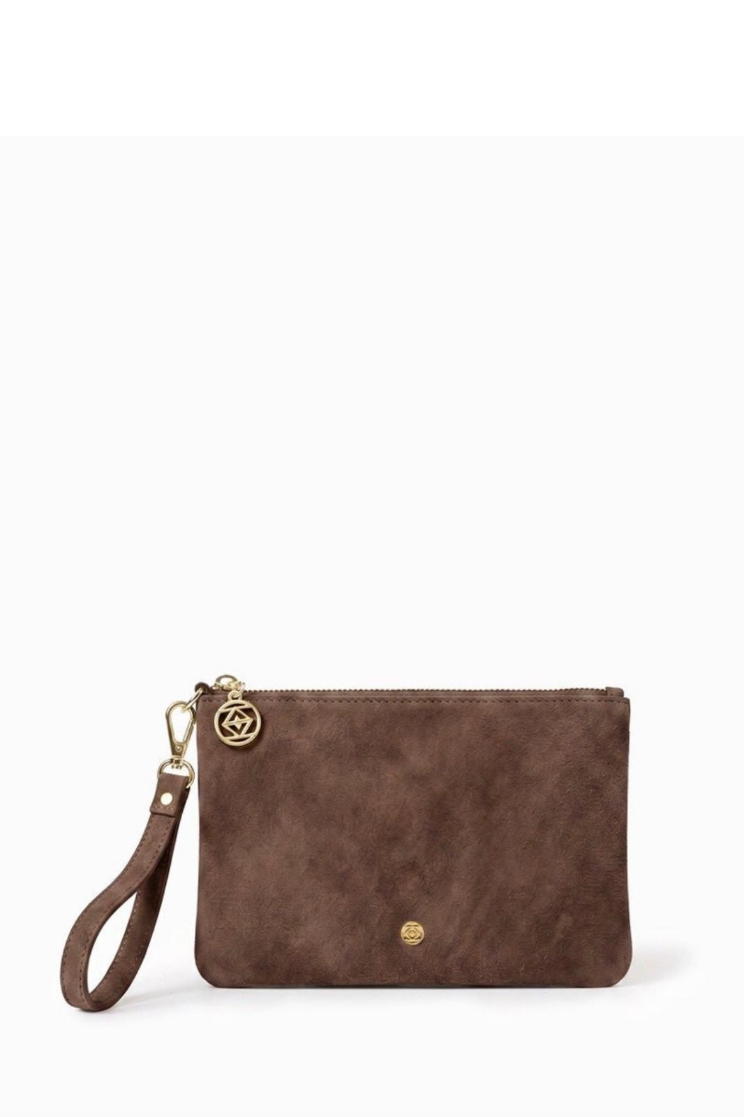 Mia Eco Suede Clutch | Chocolate