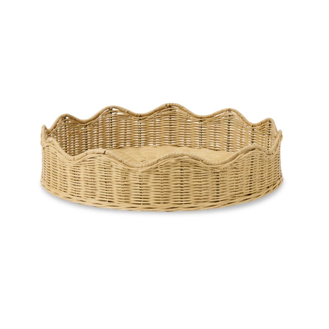 Mali Natural Round Wavy Tray