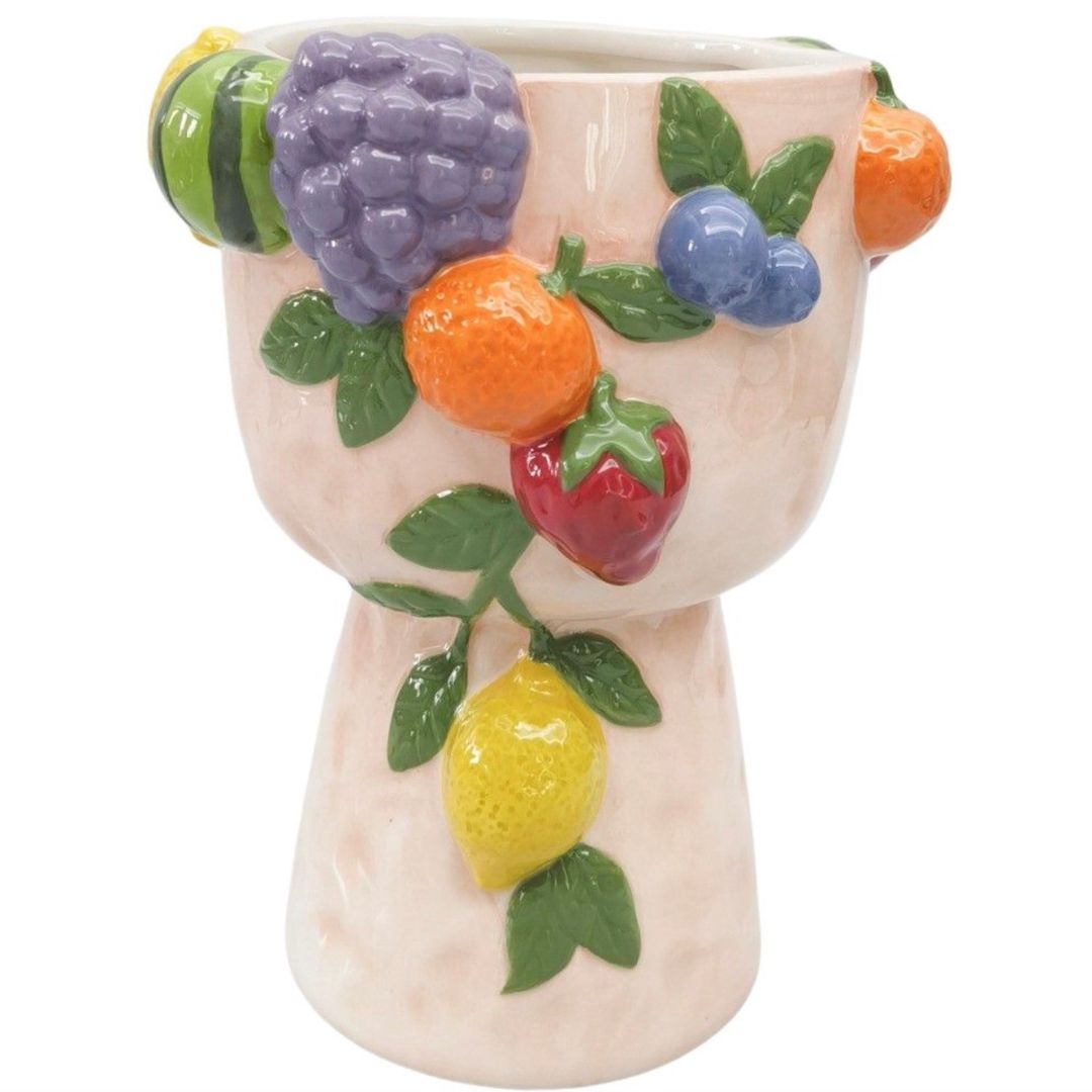 Tropical Fruit Tall Planter | Pink 23cm