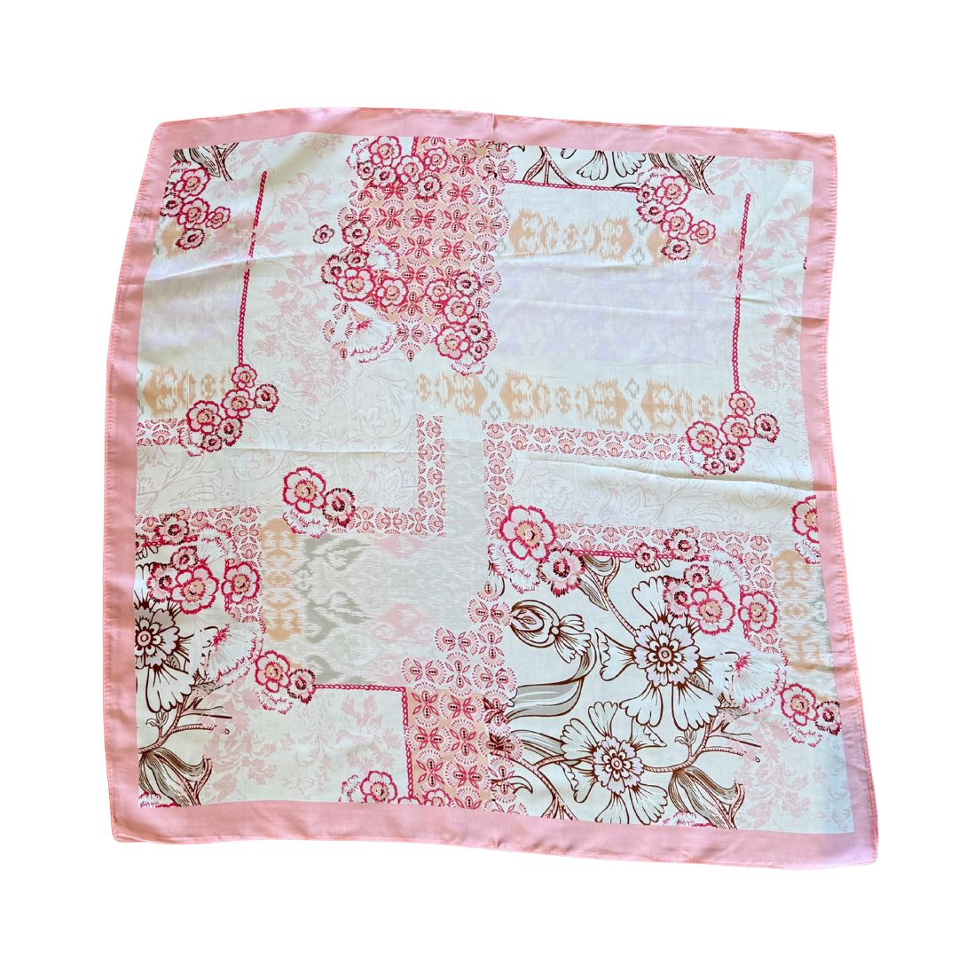 Scarf | Floral &amp; Batik Pink Print