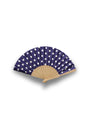 Hand Fan | Navy & White Polka Dots