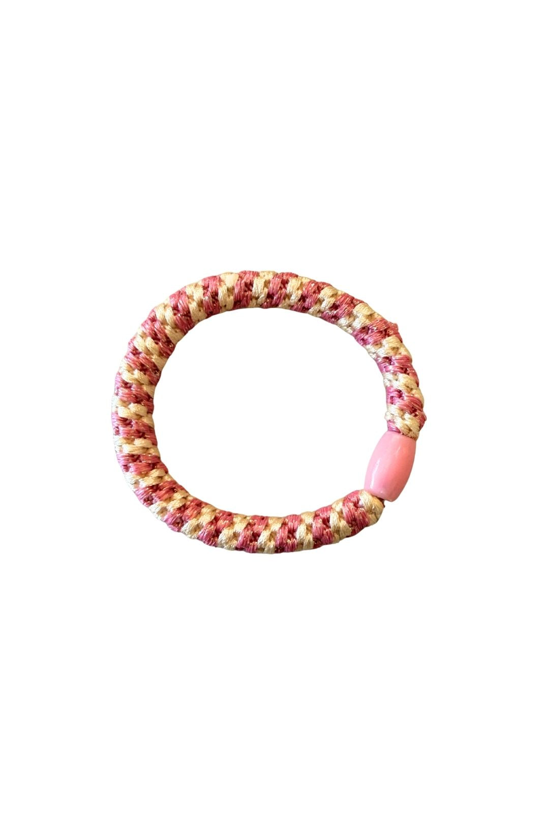 Hair Bracelet | Pink &amp; Lemon Stripe