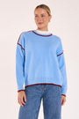 Margot Contrast Knit | Blue & Wine