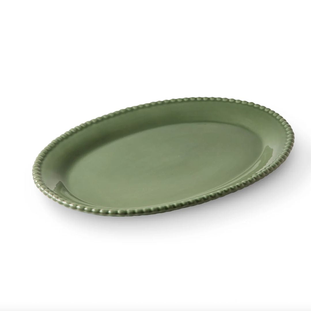 Celeste Green Bobble Oval Platter