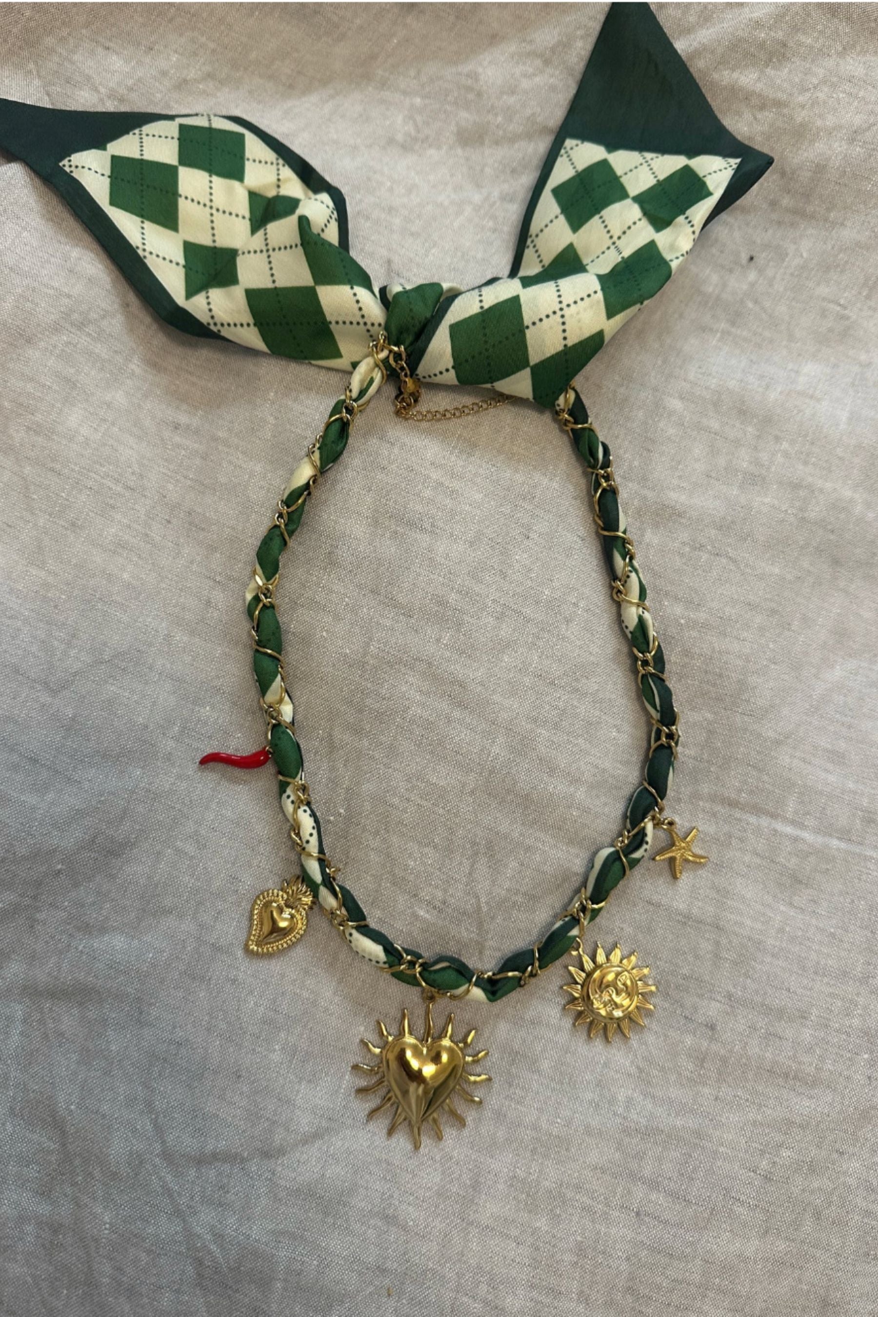 Fabric Charm Necklace | Sicily