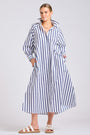 The Gigi Relaxed Dress | White With Navy Stripe