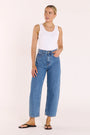 Lola Cropped Barrel Jean | Deep Blue