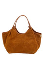 Hector Large Leather Bag | Camel Suede