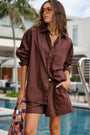 Peta Oversized Shirt | Chocolate