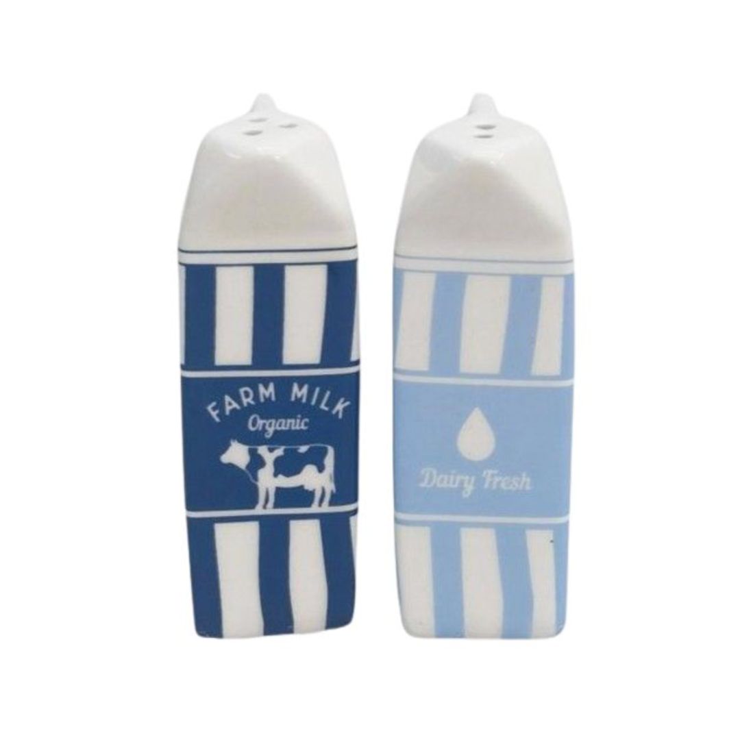 Milk Carton Salt &amp; Pepper Shakers | Blue 6cm