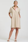 Katie Short Sleeve Popover Dress | Sand