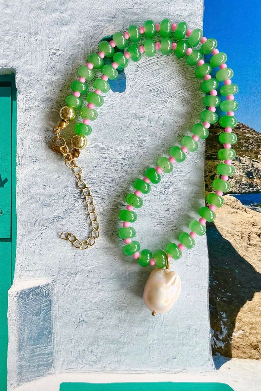 Pistachio Pearl Necklace