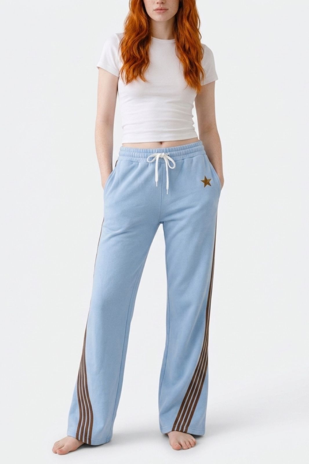 Track Pants | Baby Blue &amp; Chocolate