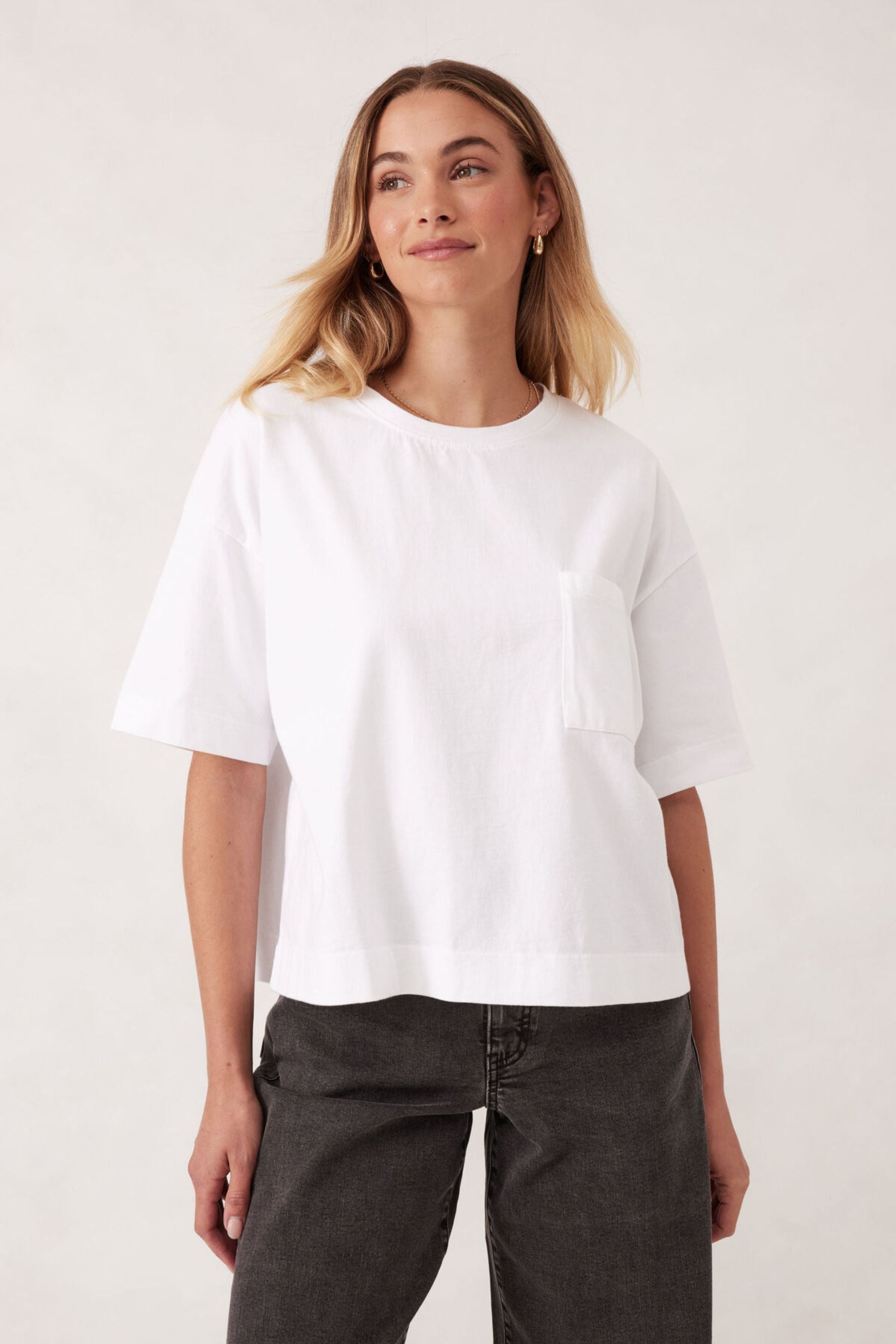 Boxy Pocket Tee | White