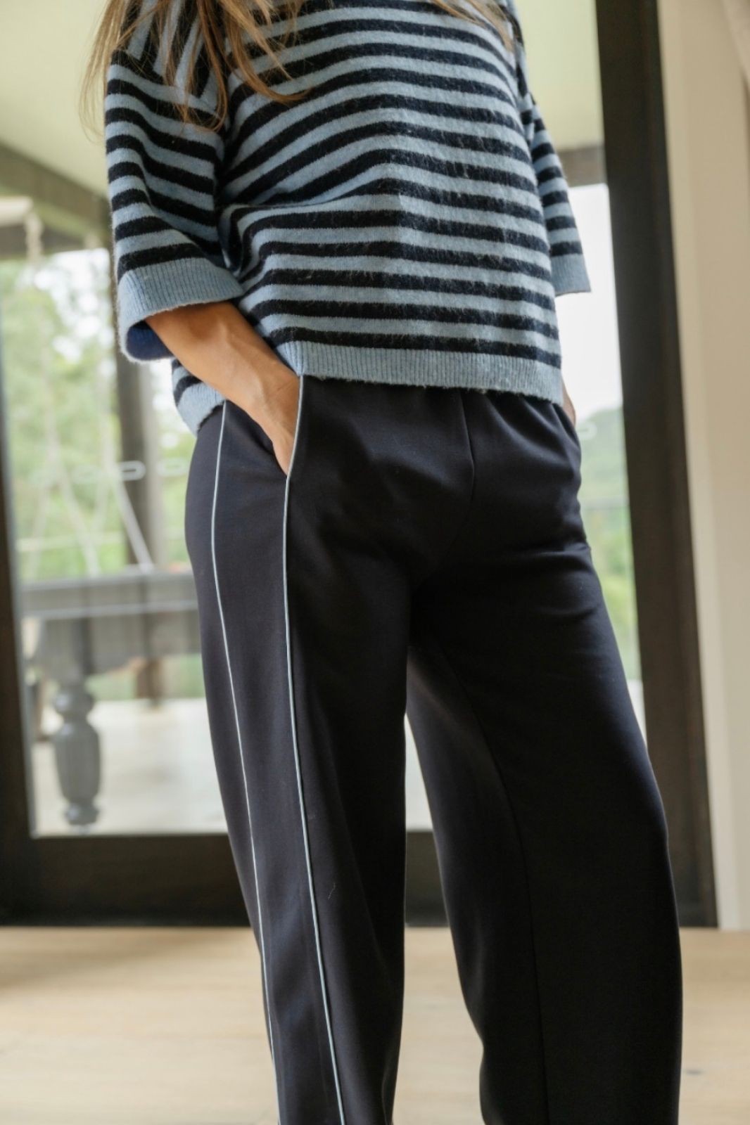 Noah Wide Pant | Navy Stripe