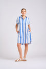 The Catie Dress | Azure Retro Stripe