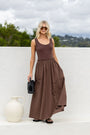 Cotton Maxi Dress | Chocolate