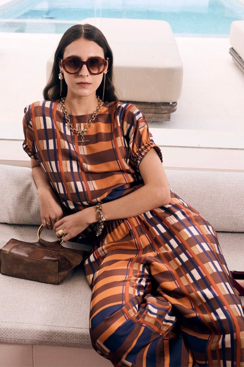Lattice Top | Amber Check