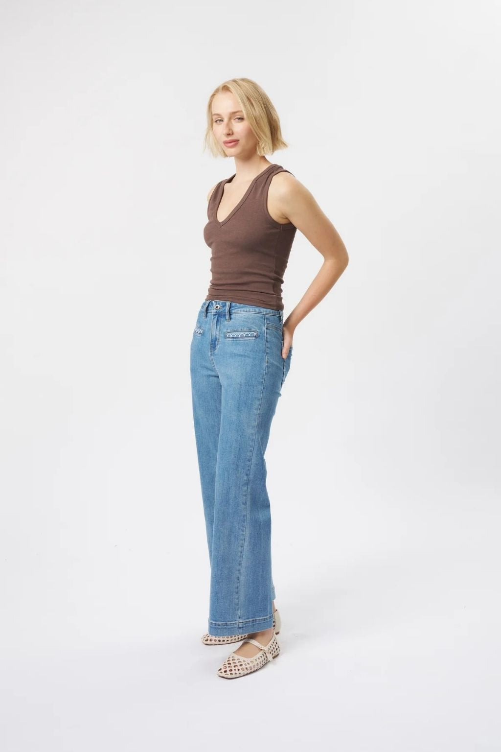 Freya Jean | Scallop Pocket 70s Blue
