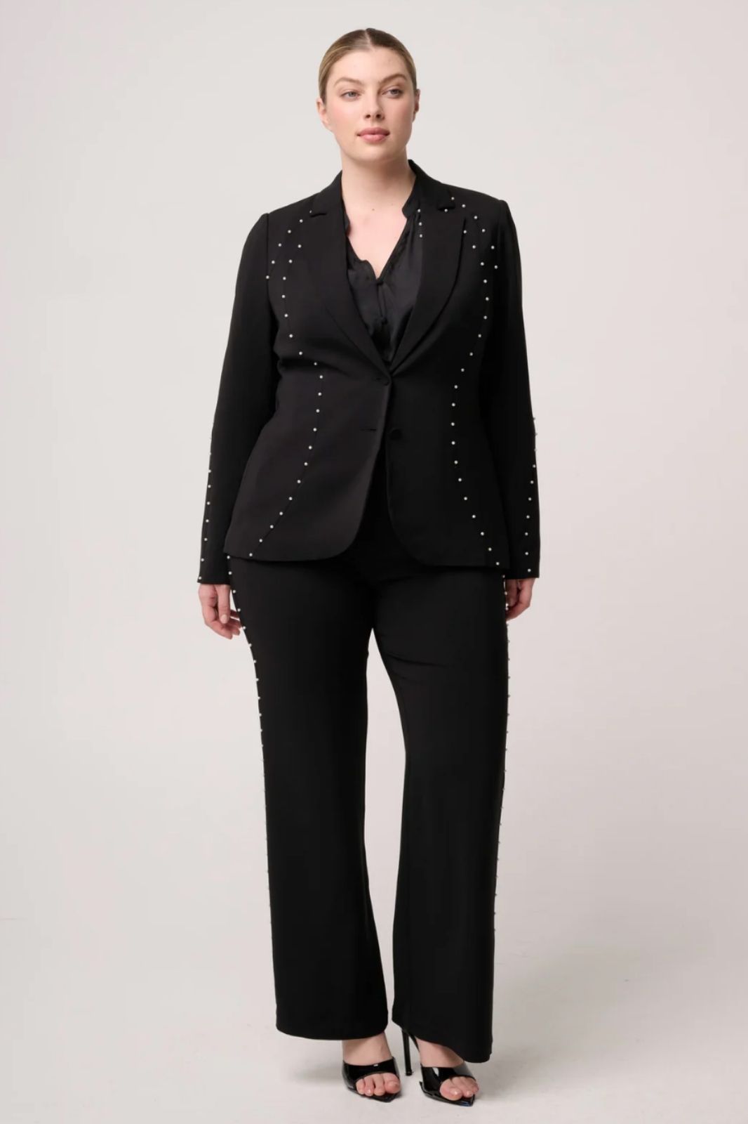 Marcela Pearl Embellished Blazer | Black