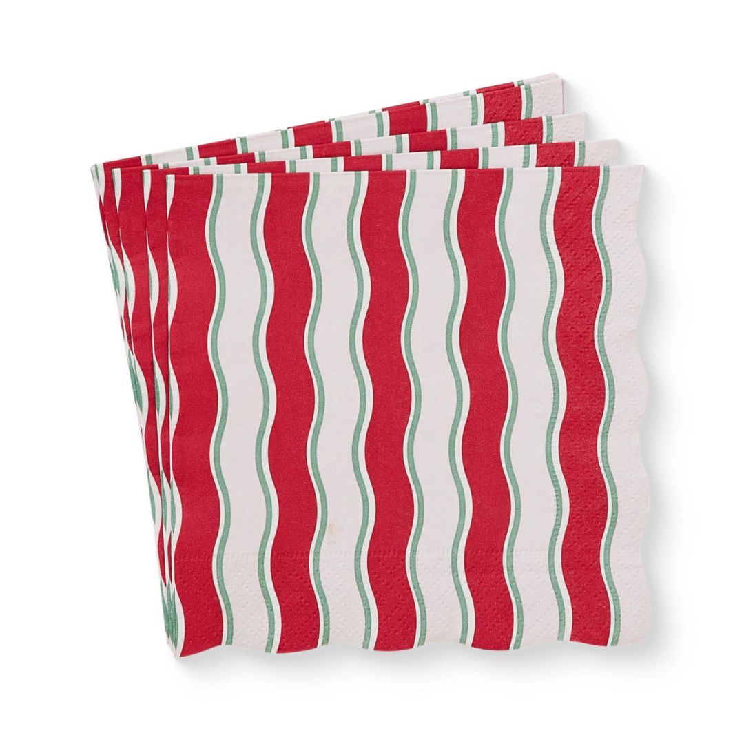 Paper Napkins | Red/Pink Wavy