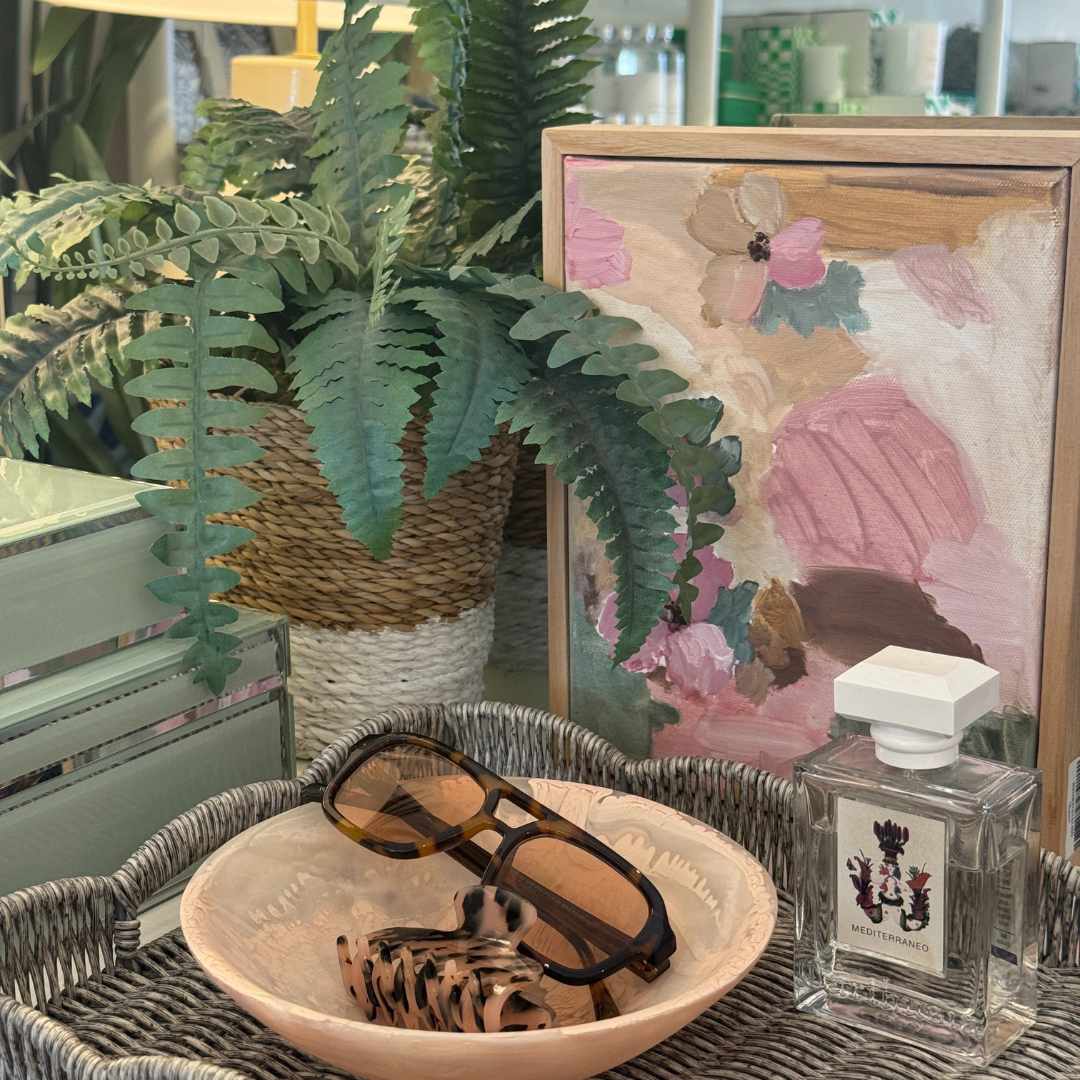 Rattan Scallop Small Tray | Grey