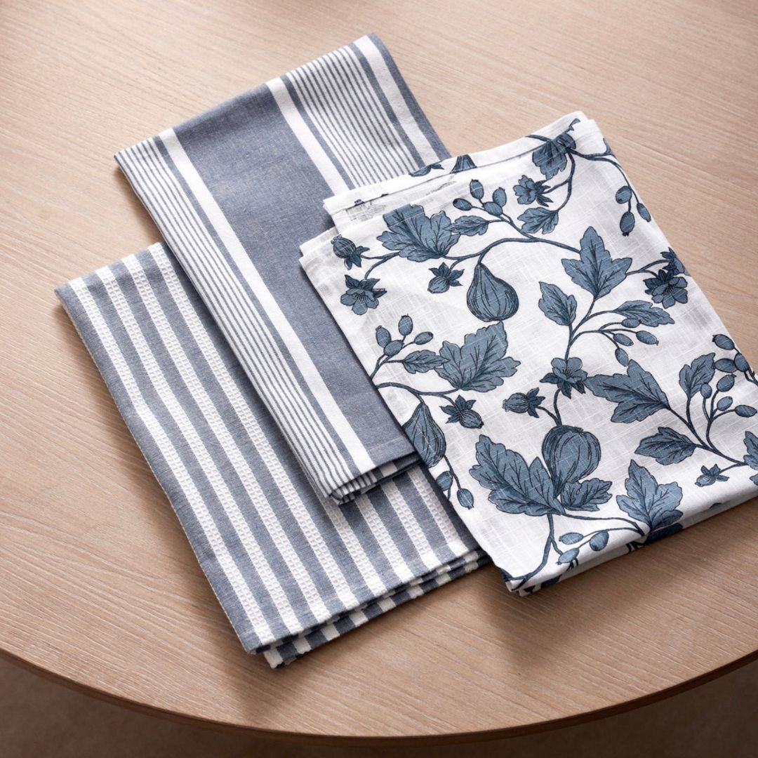 Tea Towel Pack 3 | Morgan Dark Blue