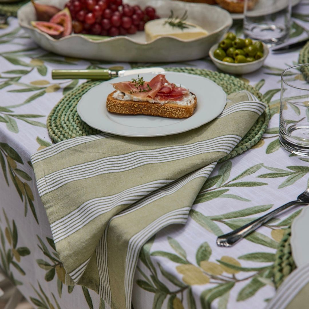 Catania Green Stripe Napkin Set
