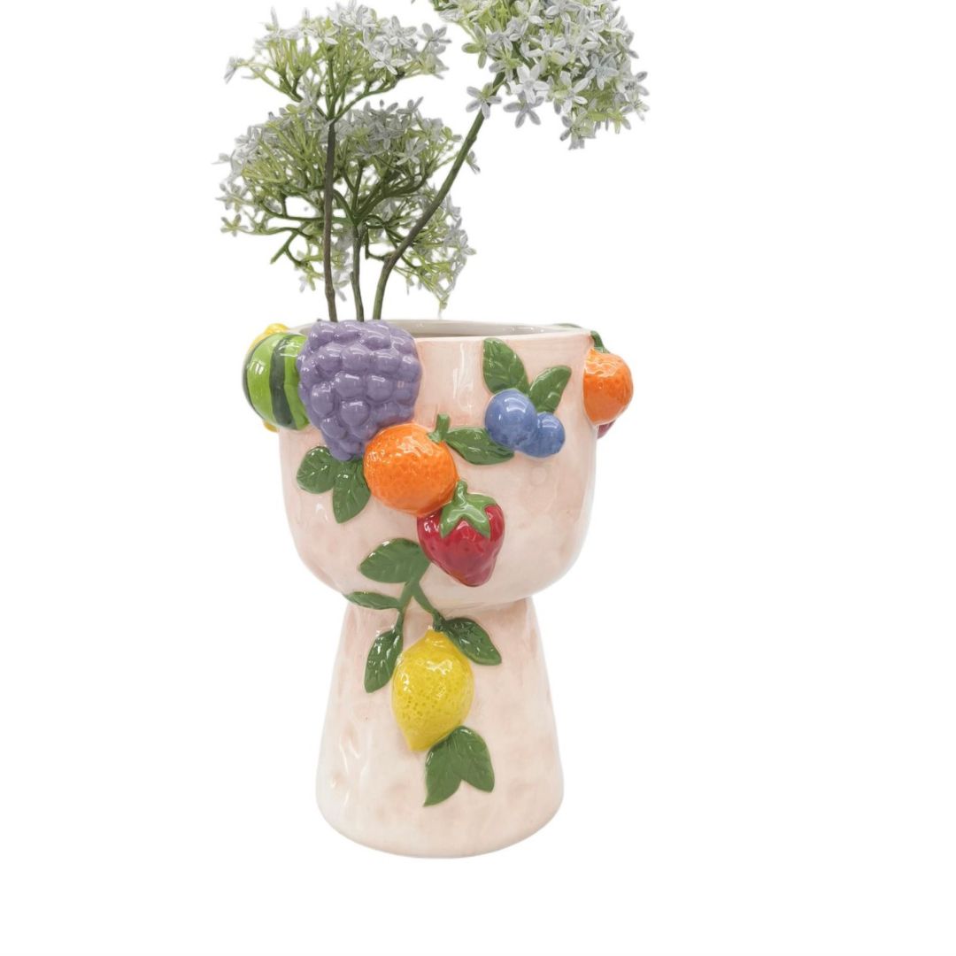 Tropical Fruit Tall Planter | Pink 23cm
