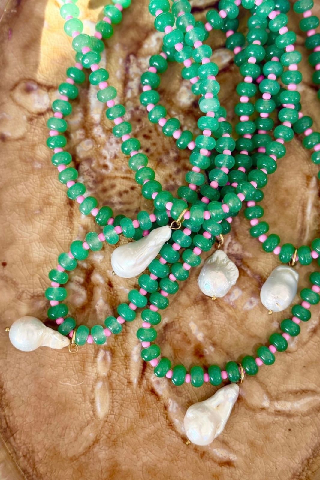 Pistachio Pearl Necklace