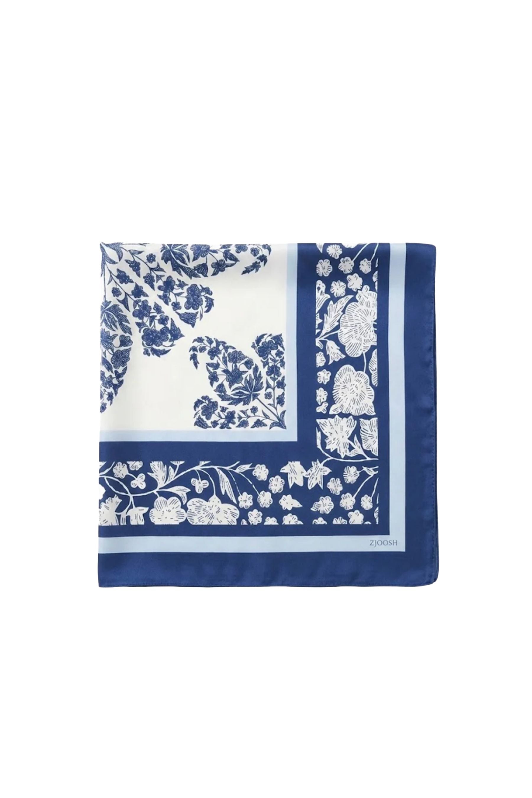 Scarf | Square Blue Paisley &amp; Florals