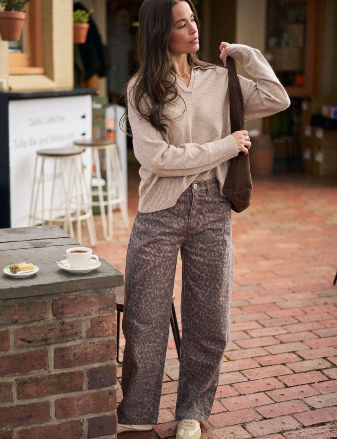 Bec Knit Collared Pullover | Oat Marle