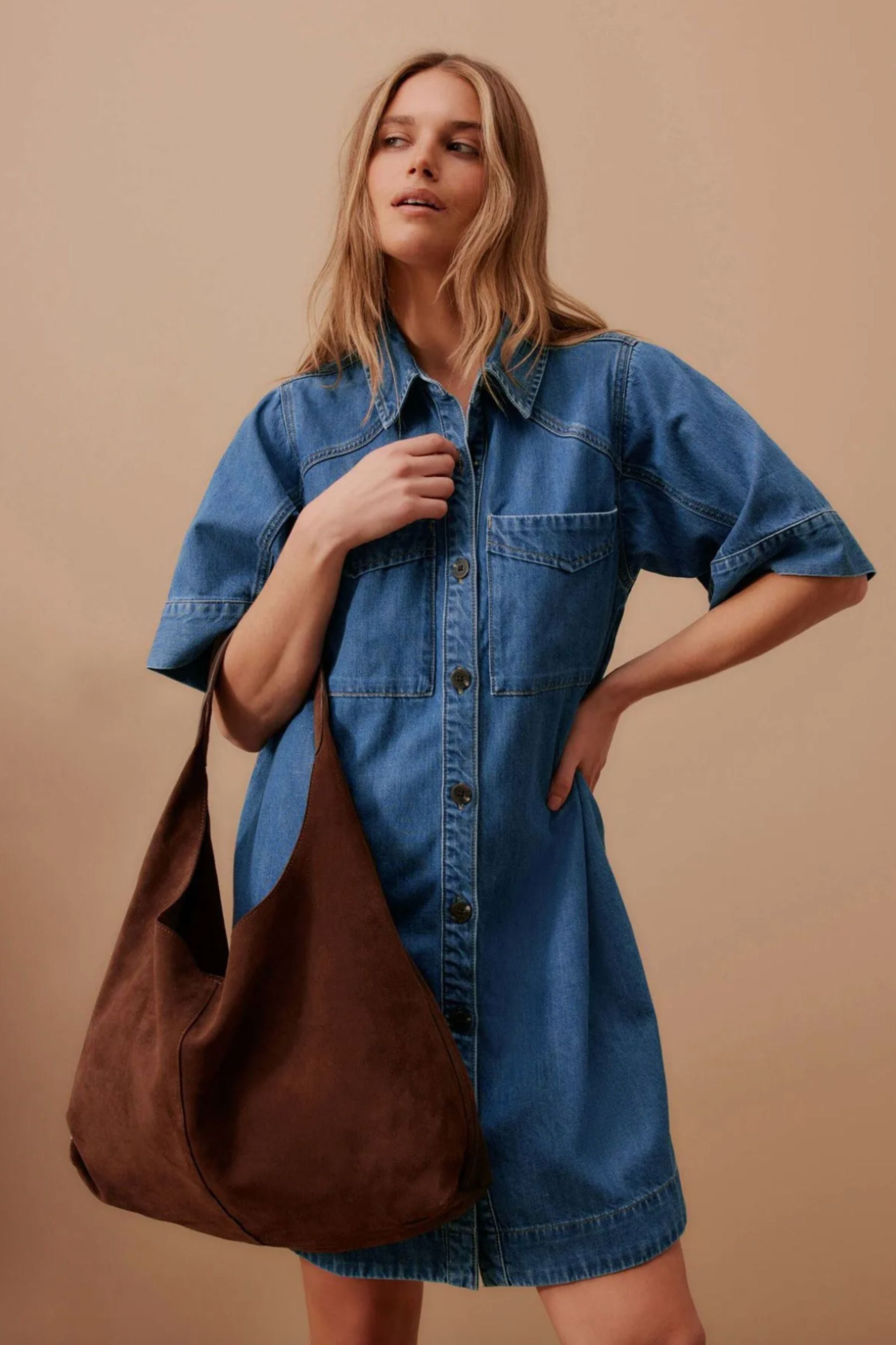 Ava Short Sleeve Mini Dress | Fresh Indigo