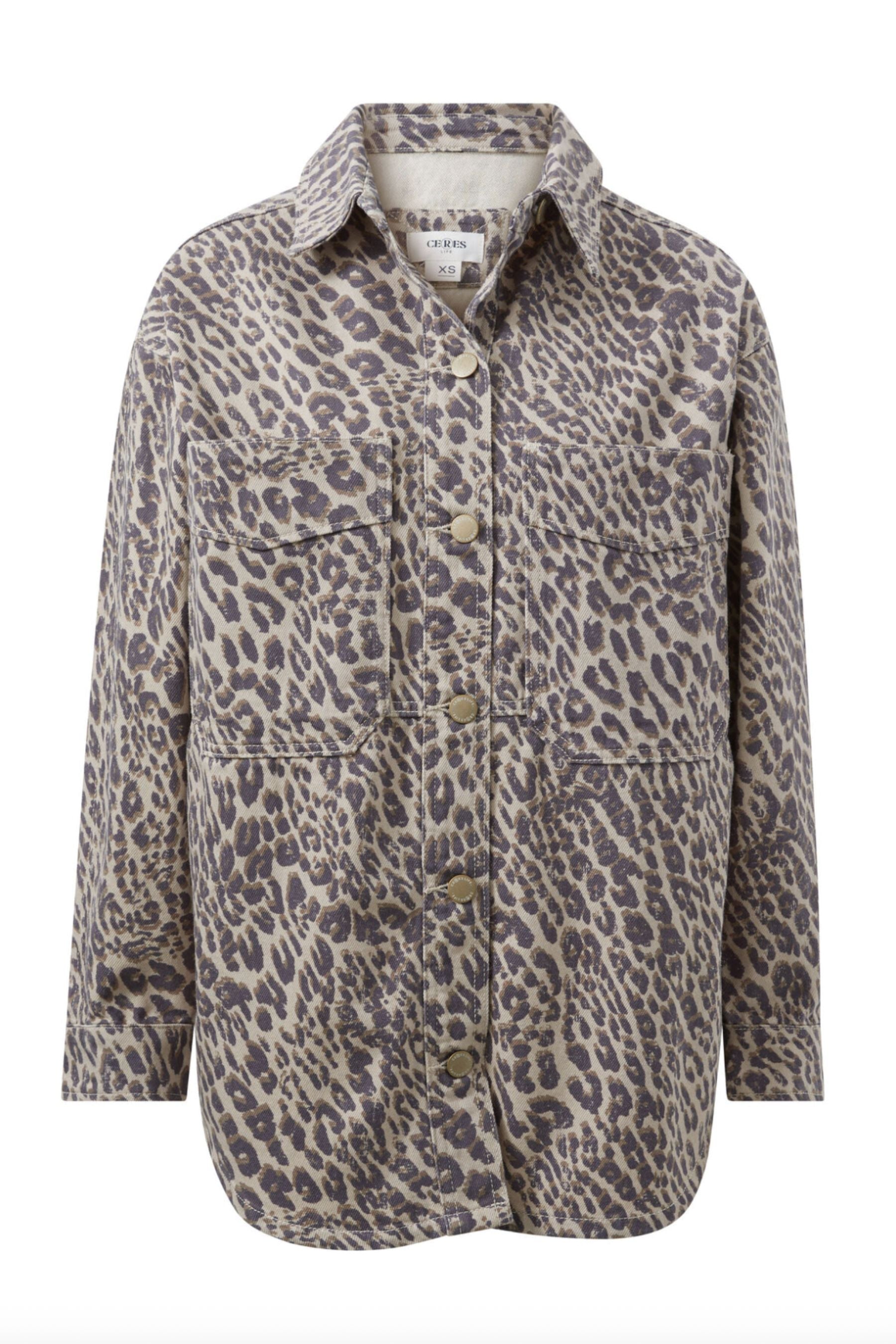 Bobbi Side Pocket Denim Shacket | Leopard
