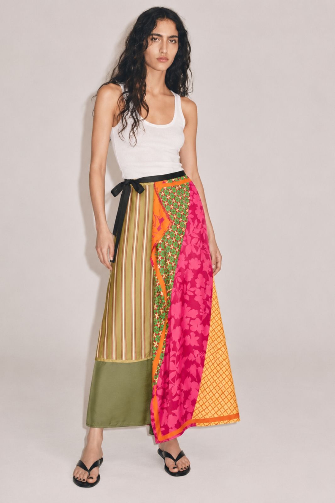Multi Print Sarong Skirt