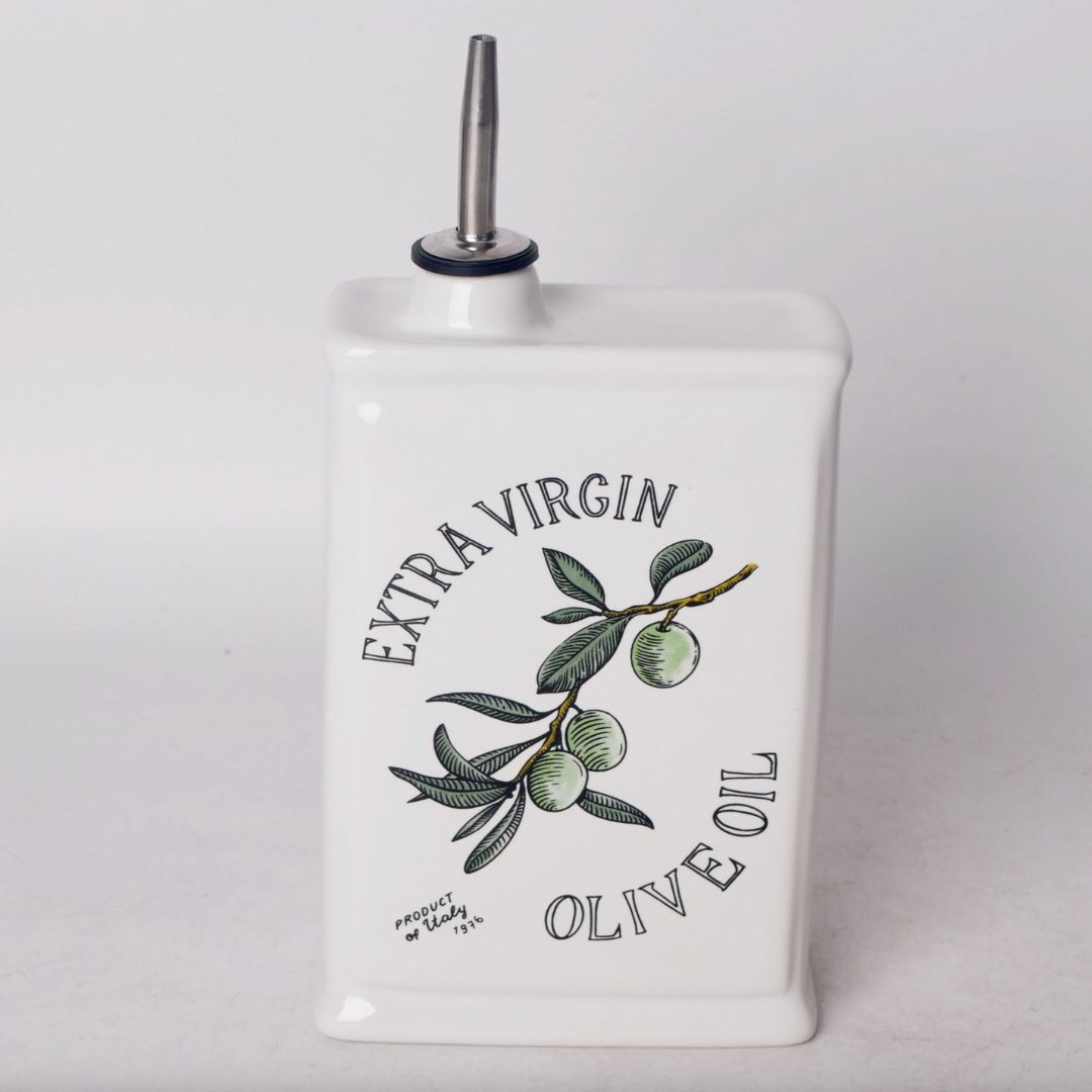 Olive Oil Classic Decanter | White 17cm