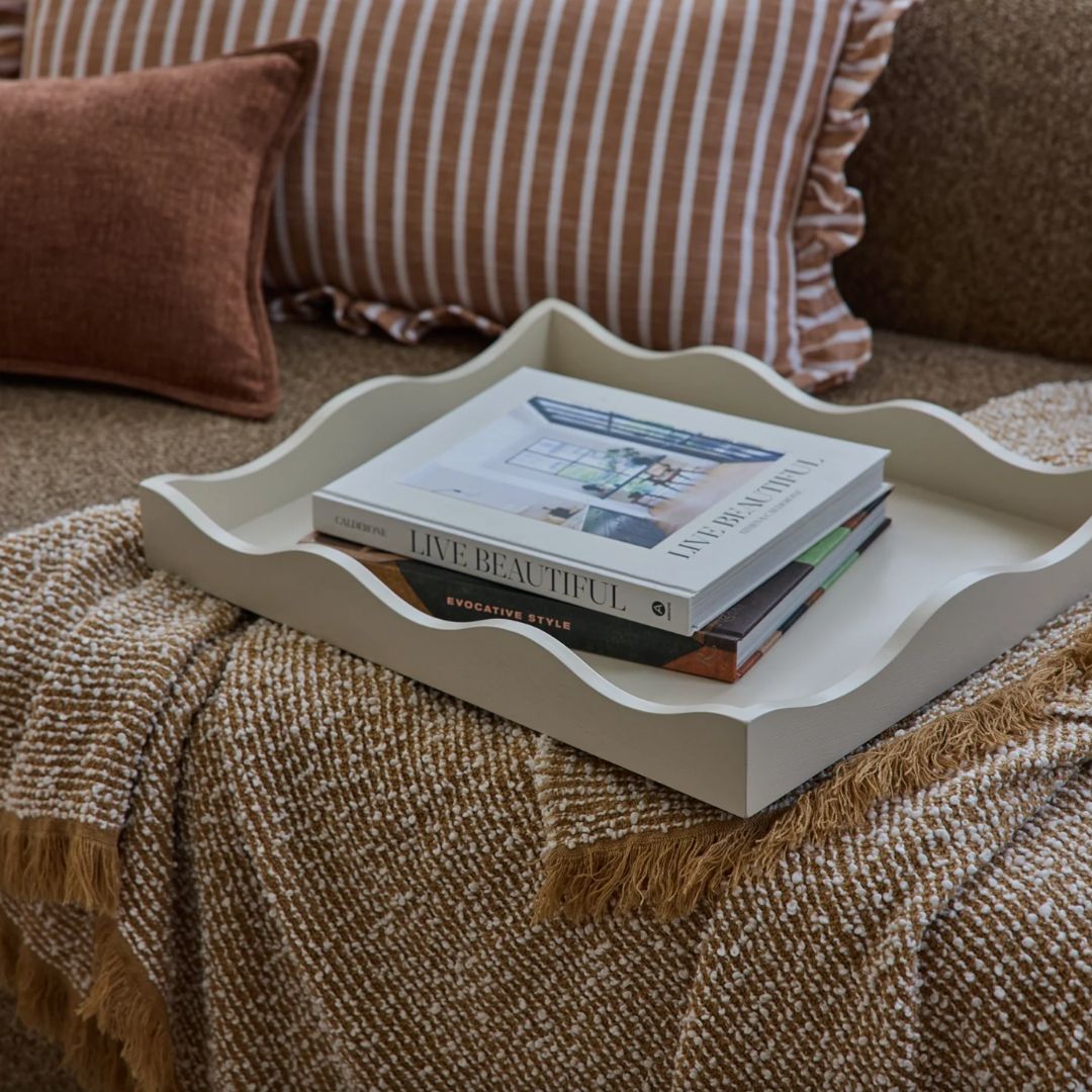 Rectangle Wavy Tray | Cream