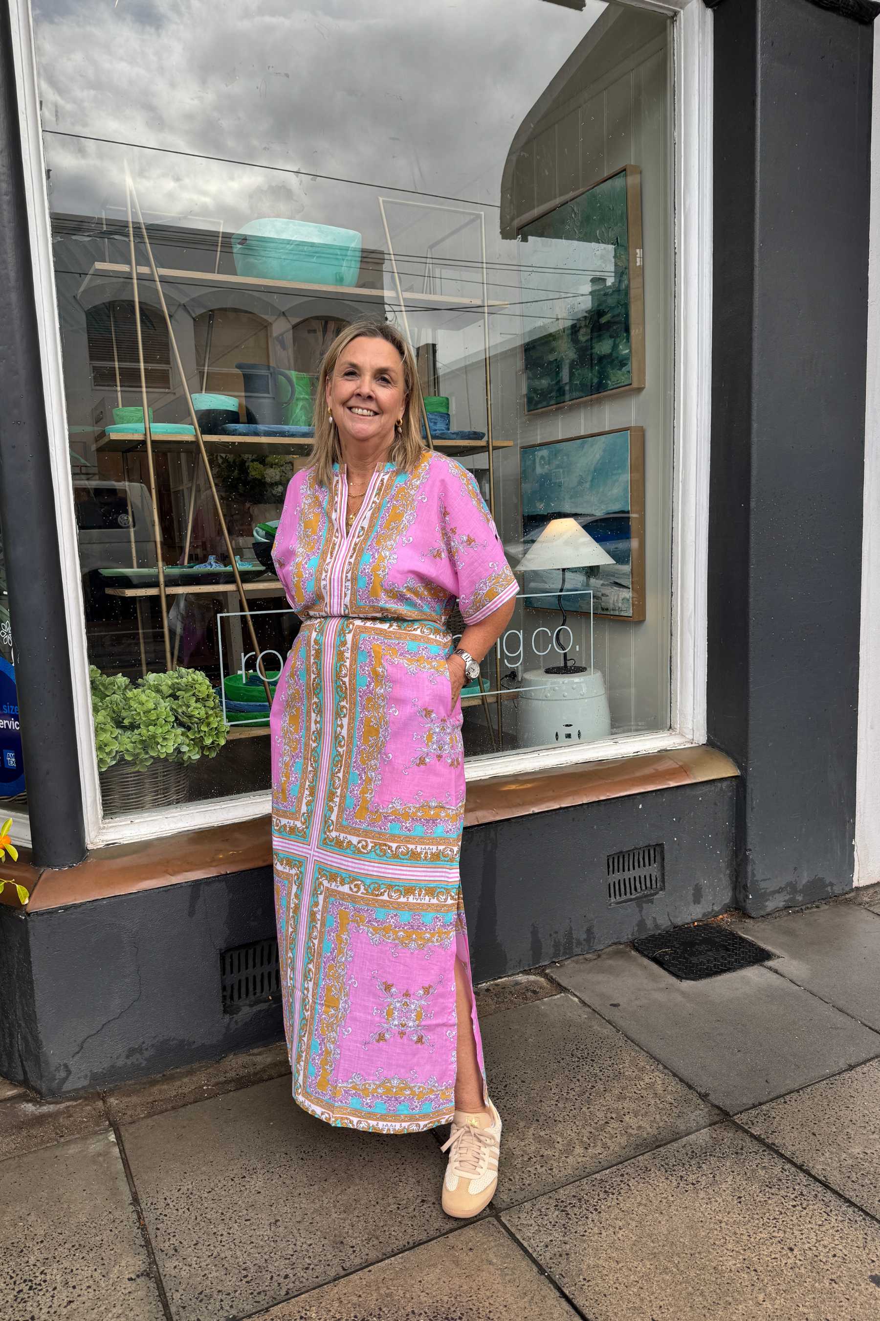 Norman Maxi Dress | Aria Pink &amp; Blue