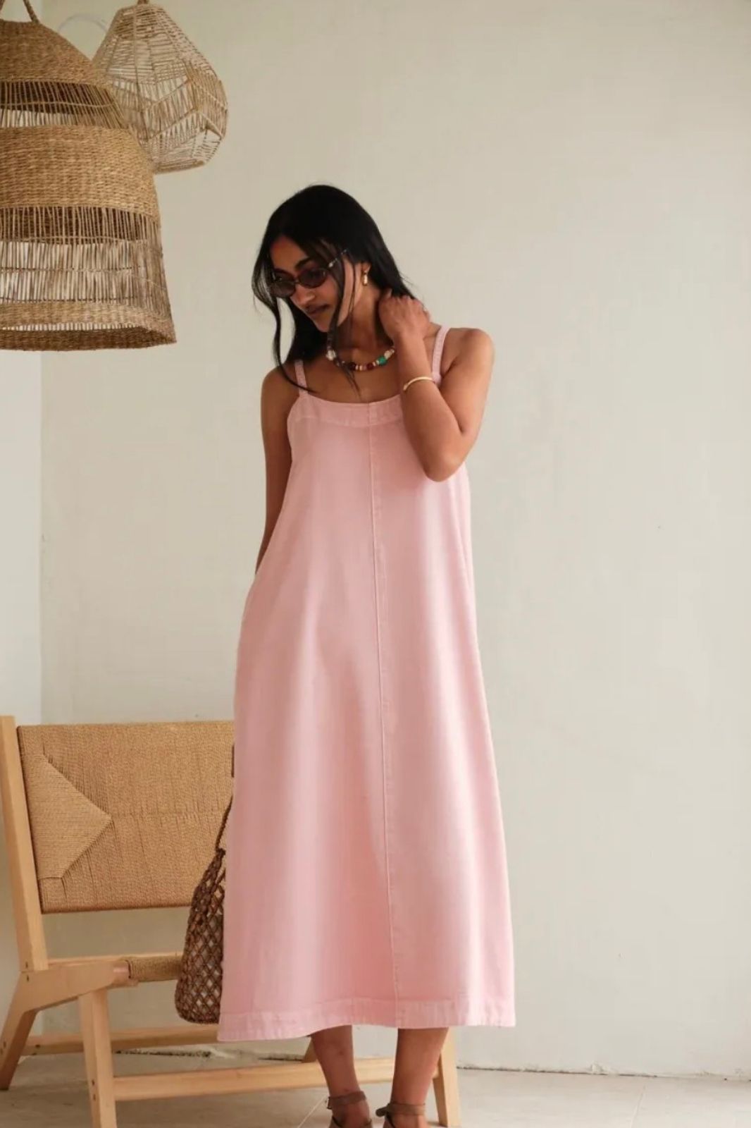 Remy Strappy Midi Dress | Blossom Pink