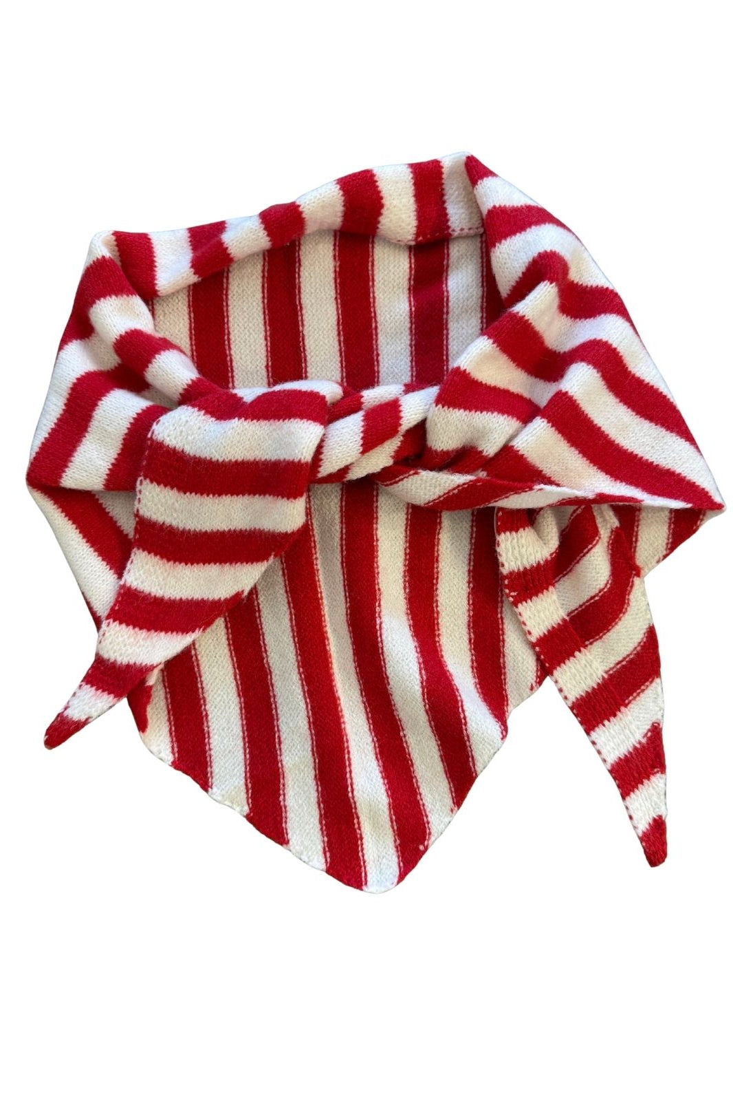 Triangle Neck Scarf | Red &amp; Cream Stripe